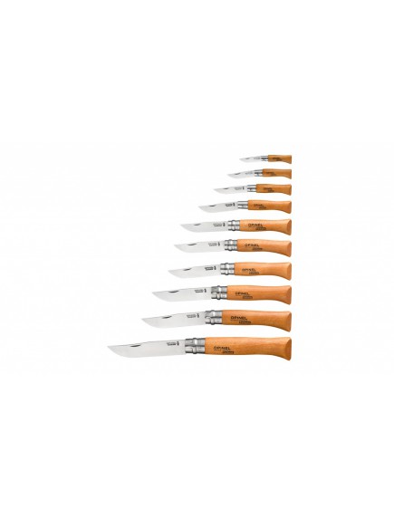 Набор складных ножей Opinel VRN Carbon Tradition из 10 штук в деревянном кейсе 