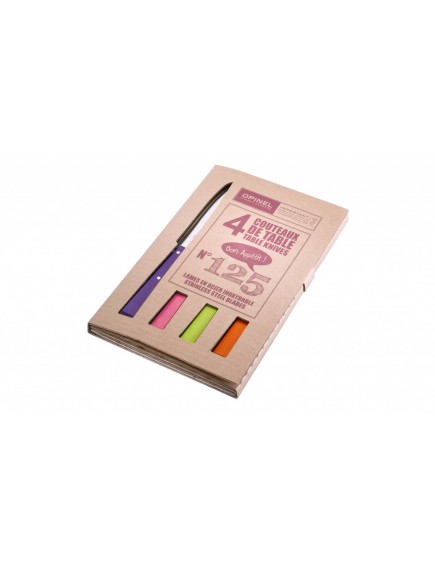 Набор столовых ножей Opinel №125 VRI Pop Spirit из 4-х штук