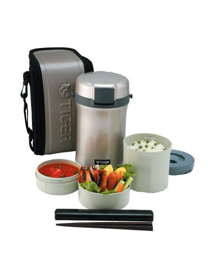 Термос для еды с контейнерами Tiger LWU-B200 Warm Silver